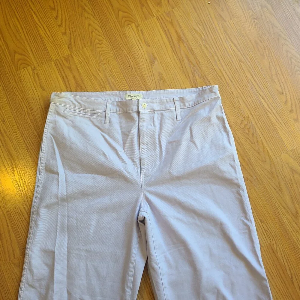 NEW NWT! MADEWELL EMMETT WIDE-LEG CROP PANTS PALE LAVENDER HIGH RISE sz 36 - Picture 3 of 6